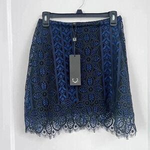 For Love & Lemons Lyla Skirt Navy/Black New With Tag